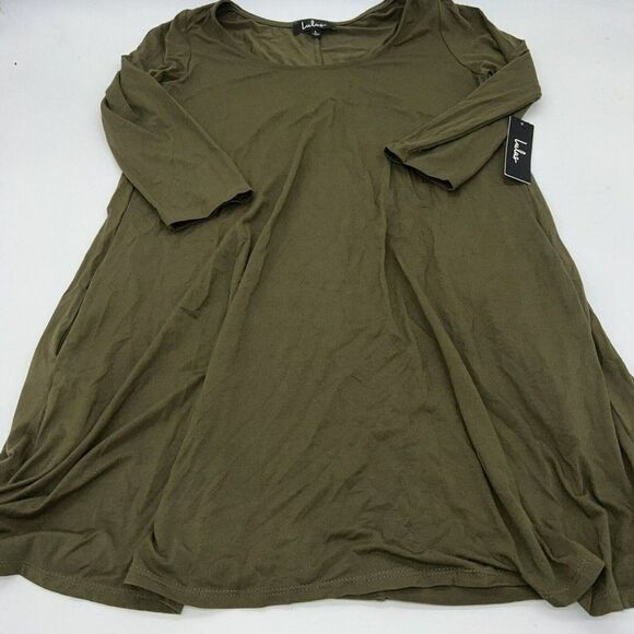 Lulus Dress Women’s Large A Line Green Pockets Stretchy Made in USA Swing NWT - Picture 1 of 4